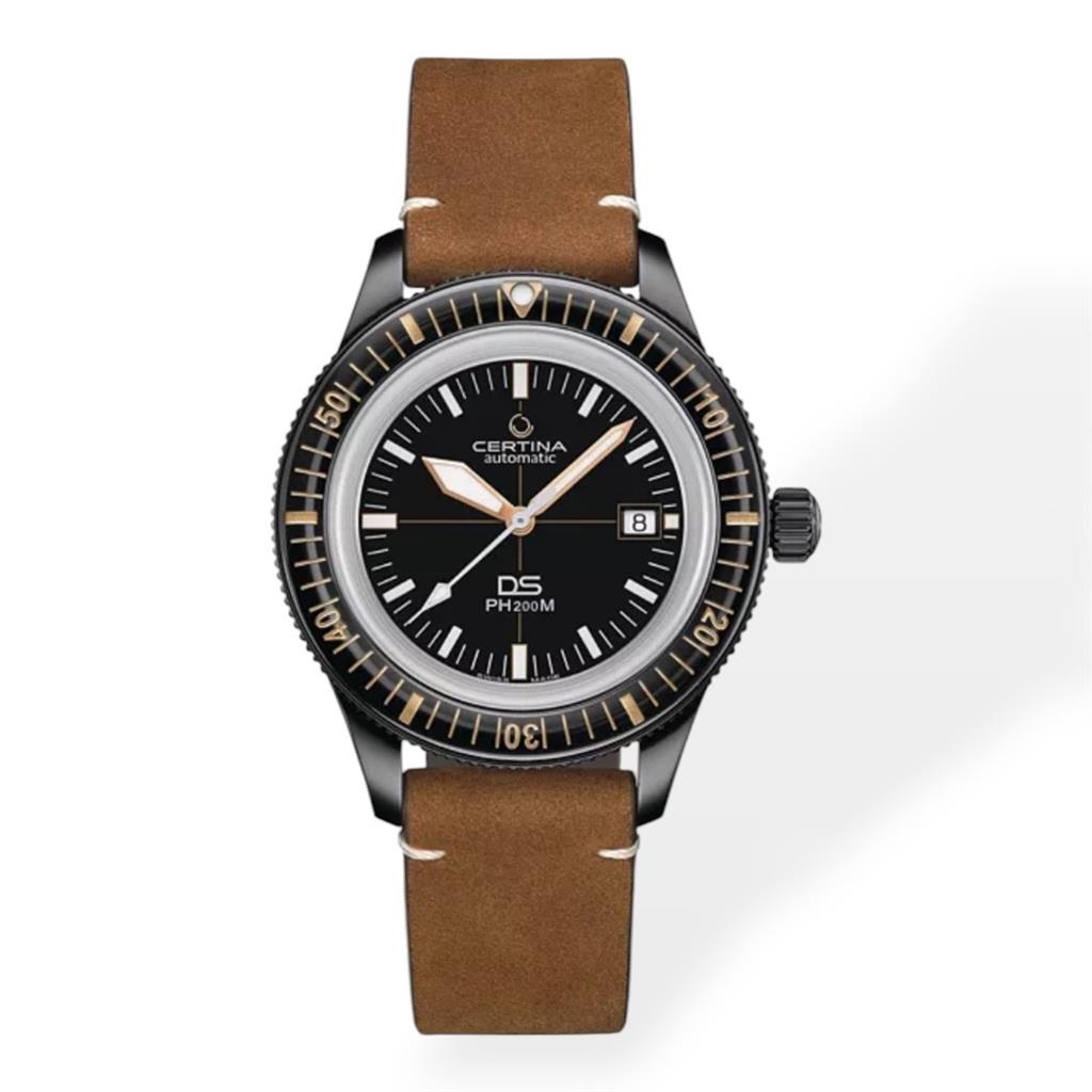 Certified Authentic Certina DS PH200M Heritage 42.8mm Black PVD Automatic Watch