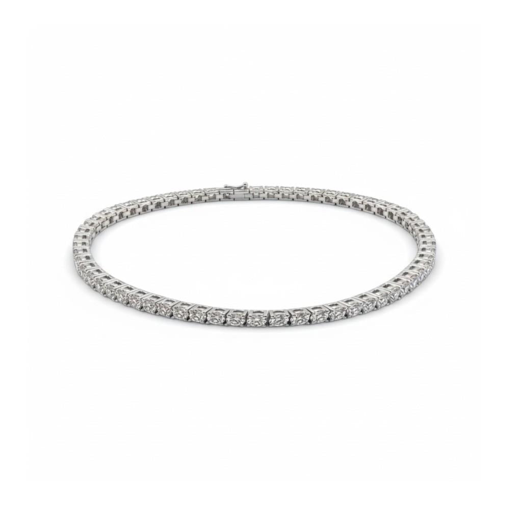 14K White Gold Diamond Tennis Bracelet | 3.77ct