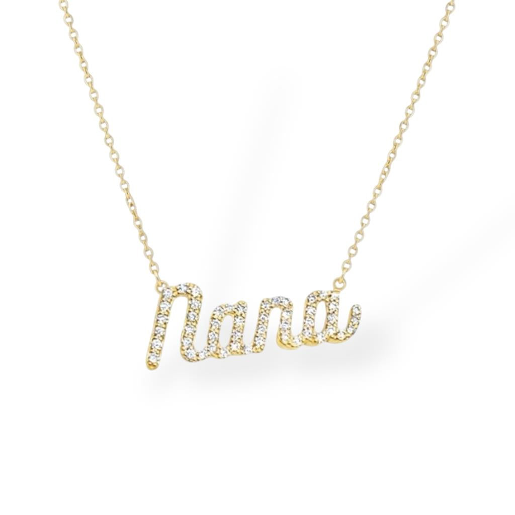 14kt Yellow Gold Diamond "Nana" Pendant Necklace