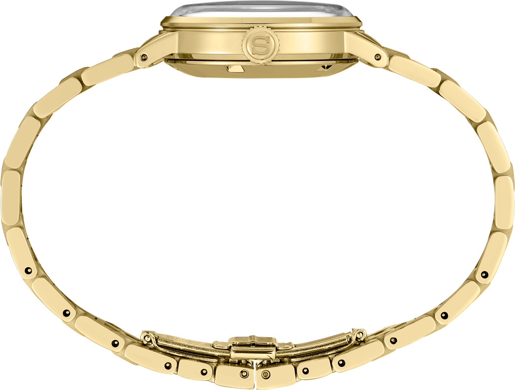 Seiko Presage Cocktail Time Stainless Steel Gold Dial Diamond Automatic Watch – Model SRE018