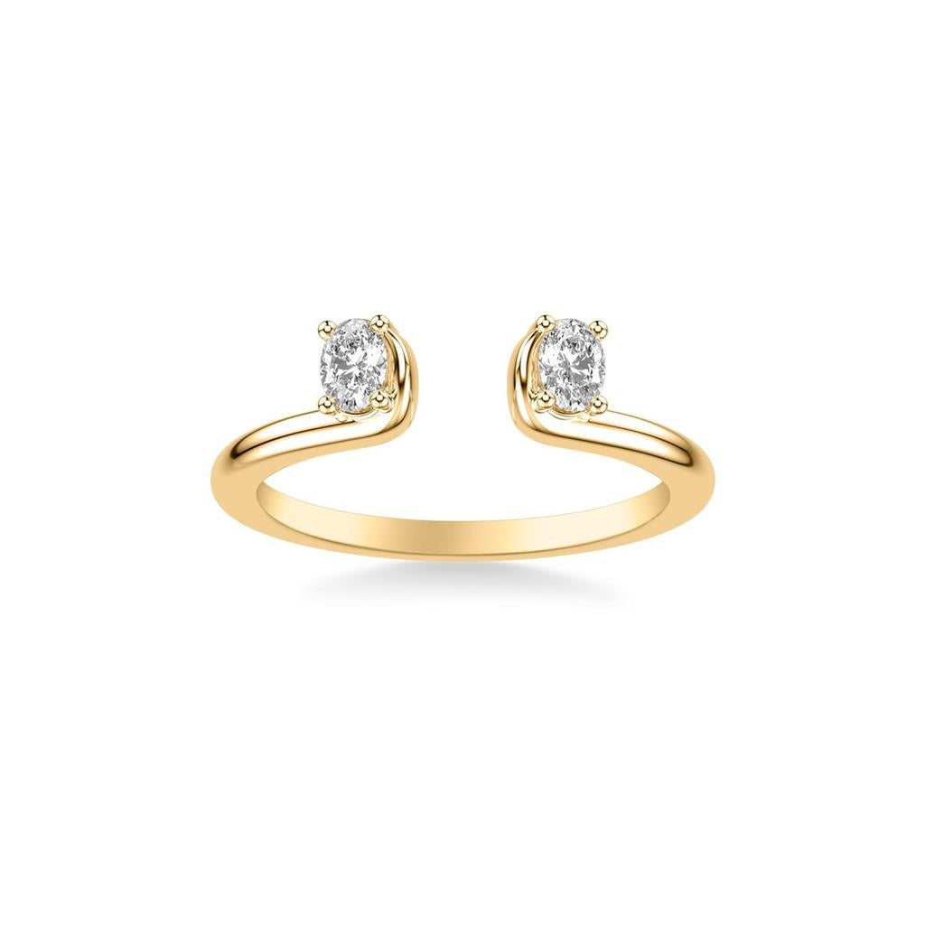 14KT Yellow Gold Diamond Open Enhancer Wedding Band