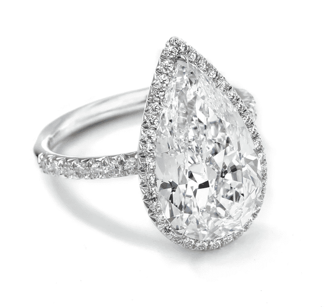 Forevermark platinum pear shaped engagement ring