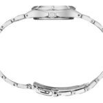 Sleek polished silver watch with interlocking links, perfect for elegant and modern style.