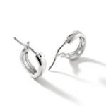 Elegant silver hoop earrings with polished finish, perfect for everyday wear or special occasions.
