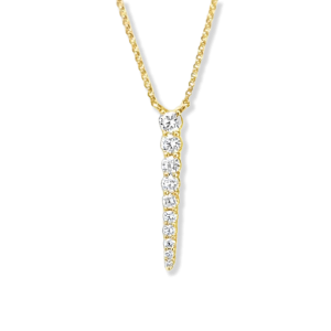 Elegant gold pendant necklace adorned with sparkling gemstones, perfect for any occasion.